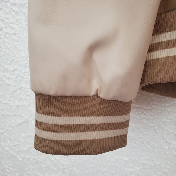 True Religion Buddha Logo Two Tone Varsity Letterman Jacket Men’s XL Leather NWT - Picture 6 of 16